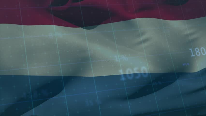 Gentle breeze driving tricolor flag rippling over grid while numbers shifting and showing trends. Patriotic, digital, motion, data, visualization, animation, technology - Powered by Shutterstock - Get 15% off with code: PIKWIZARD15