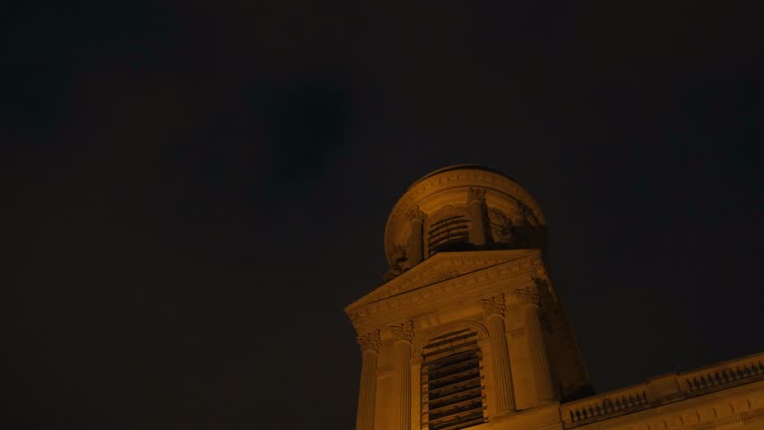 Illuminated Ornaments and Stone Reliefs on Saint-Sulpice Church Facade - Powered by Shutterstock - Get 15% off with code: PIKWIZARD15