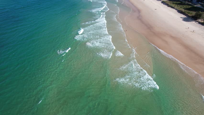 Turquoise Seascape In Palm Beach, Gold Coast, Queensland, Australia - Drone Shot