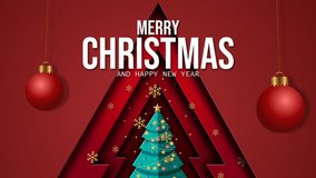 Elegant Christmas animation with luxury red and gold tones, featuring 3D layered tree, glowing snowflakes, and ornaments. Perfect for holiday greetings, festive ads, or seasonal video backgrounds. - Powered by Shutterstock - Get 15% off with code: PIKWIZARD15