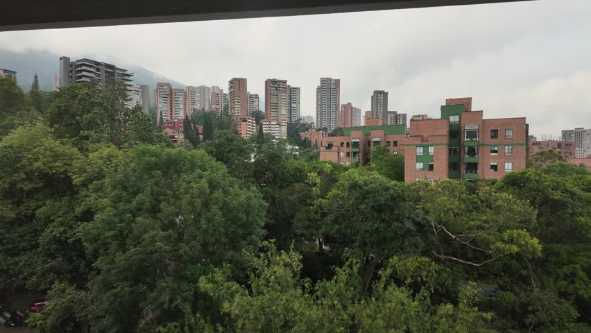 Residential Buildings in a city, Medellin, Antioquia department, Colombia, time lapse