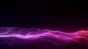 Abstract technology colors wave with motion glowing dots. Dark cyberspace in digital background. Connection big data. Futuristic wireframe texture. Dynamic analysis a network connection. 3D rendering. - Powered by Shutterstock - Get 15% off with code: PIKWIZARD15