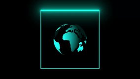 Earth scanner, digital globe network data visualization animation isolated on black background - Powered by Shutterstock - Get 15% off with code: PIKWIZARD15