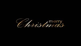 Animation of Merry Christmas gold text shine light motion cinematic title on black abstract background. promote advertising concept isolate using QuickTime Alpha Channel ProRes 4444. - Powered by Shutterstock - Get 15% off with code: PIKWIZARD15