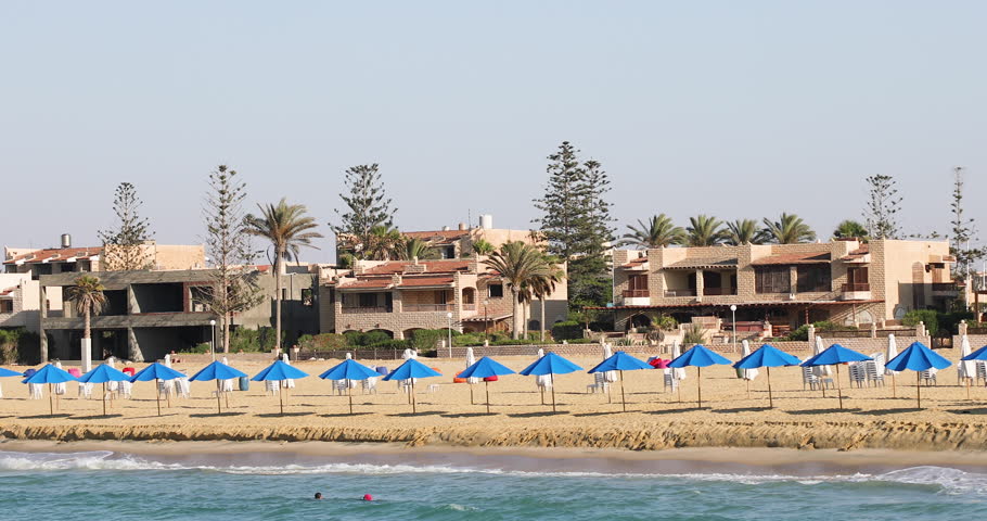 Beautiful view of the residential complex Marina in the center of El Alamein, Egypt