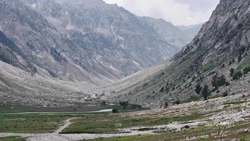 Aerial view of huge montains in northern Pakistan