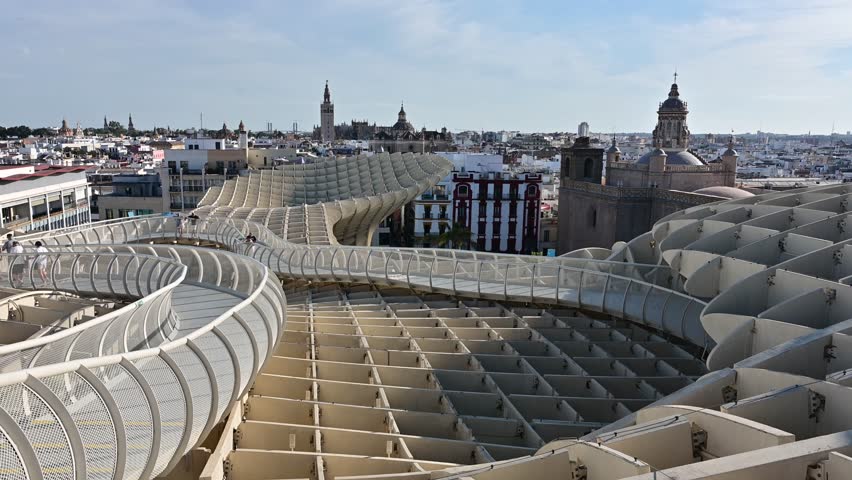 View of the Metropol Parasol, also known as Setas de Sevilla, Spain