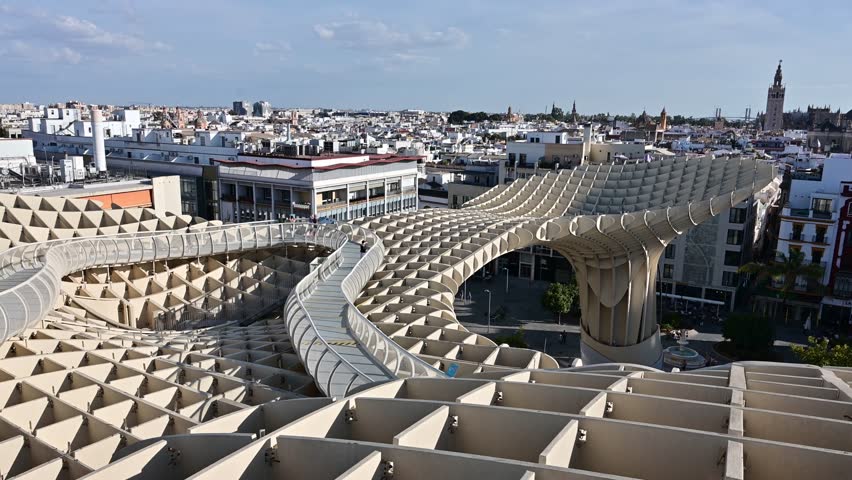 View of the Metropol Parasol, also known as Setas de Sevilla, Spain