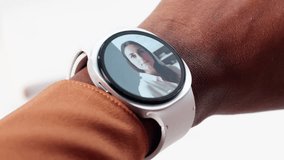 Women Manager Leading Virtual Videoconference On Smartwatch - Powered by Shutterstock - Get 15% off with code: PIKWIZARD15
