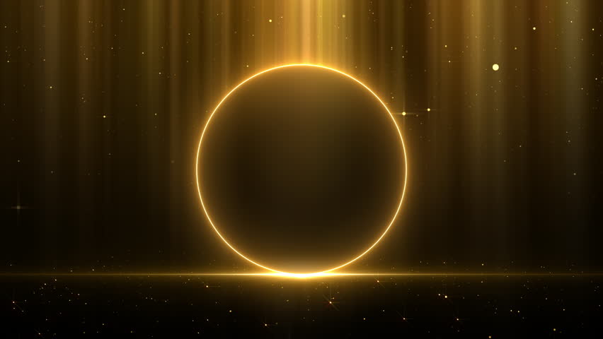 Ring of Light Shimmering Particles Gold Awards Trailer Titles Cinematic Openers Luxury Intro Background Loop