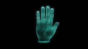 3D holographic animation of a glowing human hand made of blue light particles and digital lines, visualizing anatomy structure, technology, and futuristic medical concept. - Powered by Shutterstock - Get 15% off with code: PIKWIZARD15