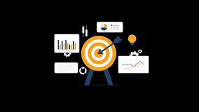 Business Target Achievement. Marketing Strategy and Data Analysis Concept Animation Video - Transparent - Powered by Shutterstock - Get 15% off with code: PIKWIZARD15