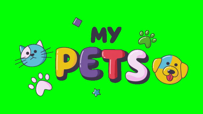 Animated My Pets Classroom Icebreaker Kit on Green Screen Video