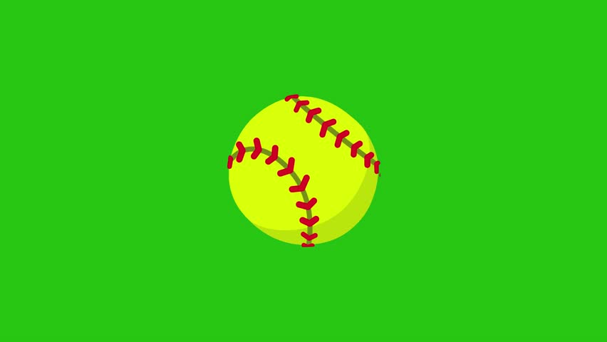 A bright yellow softball stands out against a solid green background - Powered by Shutterstock - Get 15% off with code: PIKWIZARD15