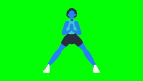 Animated Side Lunges Workout Exercise Fitness Green Screen Video - Powered by Shutterstock - Get 15% off with code: PIKWIZARD15