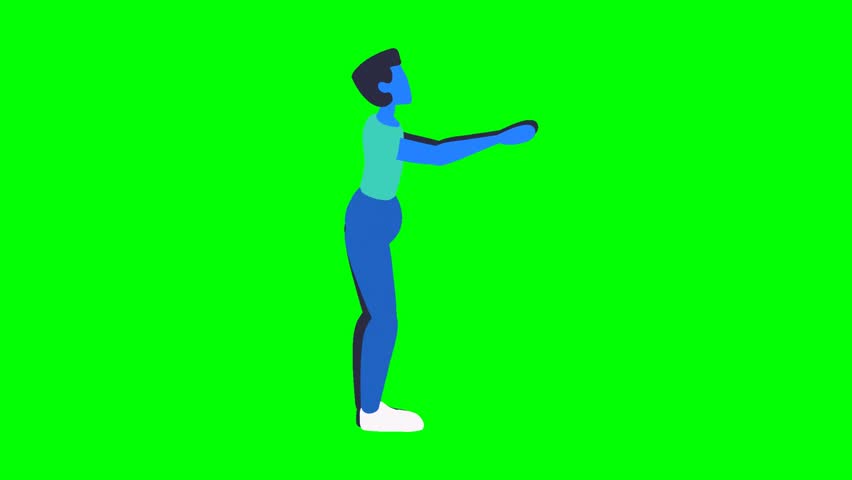 Animated Squat Workout Exercise Fitness Training Green Screen Video