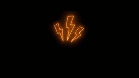 abstract neon bolt icon with circle on black background glowing icon. neon glowing battery with lightning bolt icon animation. Abstract neon fast churching battery power bolt icon animation - Powered by Shutterstock - Get 15% off with code: PIKWIZARD15