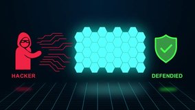Cyber Defense Wall Blocking Hacking Attempt, Futuristic Digital Security Interface - Powered by Shutterstock - Get 15% off with code: PIKWIZARD15