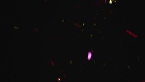 Opening black screen showing red hearts forming grid while confetti drifting creating vibe. Romance, celebration, digital art, abstract, festive, vibrant, emotion - Powered by Shutterstock - Get 15% off with code: PIKWIZARD15