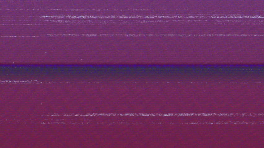 On flicker, red text 'HALLOWEEN' expanding, glitching across purple static for horror title reveal. Retro, digital, horror, glitch, neon, vaporwave, eerie
