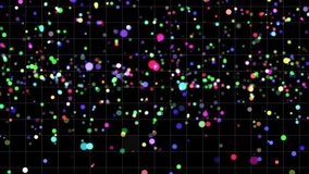 Opening black grid and drifting rainbow particles, spawning red hearts clustering into dense field. Dynamic, abstract, vibrant, digital, futuristic, energetic, colorful - Powered by Shutterstock - Get 15% off with code: PIKWIZARD15