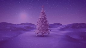 Stars flickering behind tree initiating Happy New Year text snapping into frame while snow drifting. Festive, celebration, illumination, winter, elegant, holiday, tranquil - Powered by Shutterstock - Get 15% off with code: PIKWIZARD15