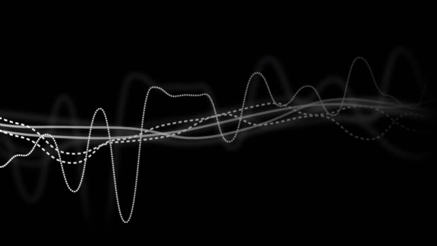 Grayscale waveforms drifting initiating neon rods fading, pulsing 3D cyan tunnel for showing rhythm. Abstract, futuristic, digital, glow, motion, technology, ambience - Powered by Shutterstock - Get 15% off with code: PIKWIZARD15