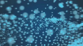 Wave appearing left moving center while snowflakes drifting and cyan streaks rising forming scene. Digital, abstract, futuristic, light effects, motion, technology, sci-fi - Powered by Shutterstock - Get 15% off with code: PIKWIZARD15