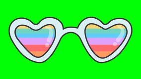 Rainbow Sunglasses Animated Sticker on Green Screen Video - Powered by Shutterstock - Get 15% off with code: PIKWIZARD15