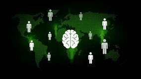 Global Network Connections Human Figures Brain Technology Digital World Map Green Dots Abstract Background - Powered by Shutterstock - Get 15% off with code: PIKWIZARD15
