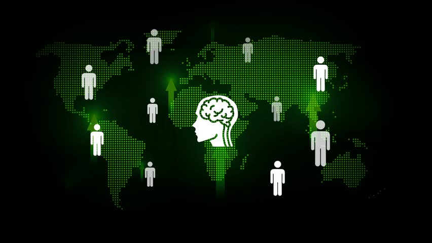 Global human network connection brain technology concept digital world map communication people icons interconnectedness artificial intelligence innovation - Powered by Shutterstock - Get 15% off with code: PIKWIZARD15