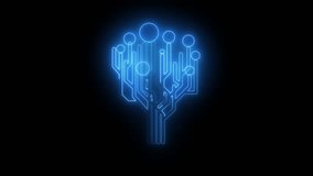 Abstract Neon Blue Circuit Tree Growth Digital Network Connection Concept Futuristic Technology Background - Powered by Shutterstock - Get 15% off with code: PIKWIZARD15