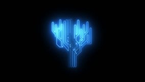 Glowing blue circuit board tree abstract digital growth technology concept dark background video - Powered by Shutterstock - Get 15% off with code: PIKWIZARD15