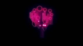 Neon circuit board tree glowing pink abstract technology background digital network growth concept glowing tree - Powered by Shutterstock - Get 15% off with code: PIKWIZARD15