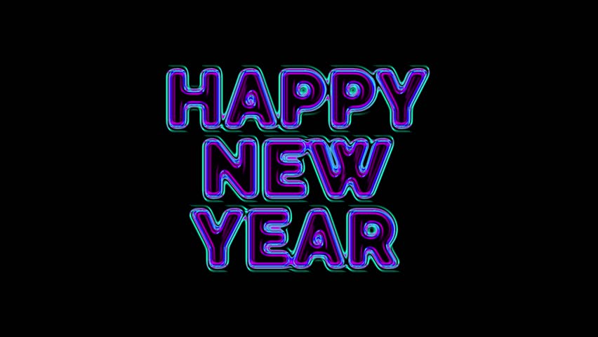 Happy New Year  Liquid Neon Text Effect  Glowing Typography 
