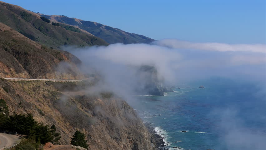 Discover the stunning beauty of Big Sur, where rocky cliffs meet the Pacific Ocean.Iconic area inspires unforgettable holidays and offers amazing aerial photography opportunities. California, USA