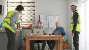 dispute among managers and workers, intense negotiations over project disagreements unfold, project disagreements with management and contractors lead to heated discussions onsite and blueprints - Powered by Shutterstock - Get 15% off with code: PIKWIZARD15