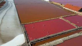 Aerial drone shot of tourists bathing and floating effortlessly in the pink saline waters of a salt lake, showing wooden platforms, mineral-rich water, and natural spa relaxation under sunlight
 - Powered by Shutterstock - Get 15% off with code: PIKWIZARD15