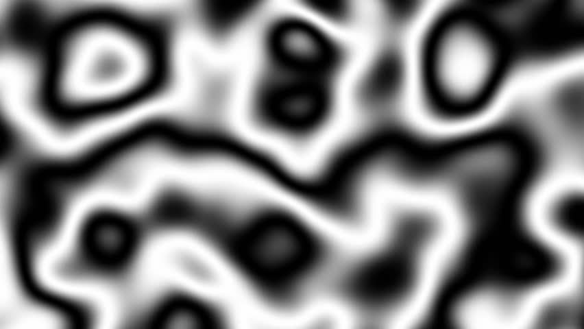 Seamless infinite loop of moving detailed fringe pattern based on simplex (Perlin) noise with 3 octaves. Mathematical remapping of gradient noise, black and white, scientific background video