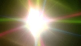 Bright abstract light source pulsating on a dark background. Colorful starburst animation featuring red, green, and blue lens flare rays - Powered by Shutterstock - Get 15% off with code: PIKWIZARD15