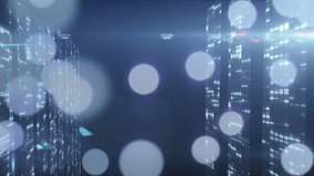 After scene load twin towers emitting flickering windows while bokeh lights drifting for ambiance. Skyscrapers, bokeh, urban, futuristic, nightscape, illumination, architecture - Powered by Shutterstock - Get 15% off with code: PIKWIZARD15