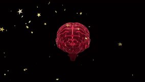 On playback causing brain rotating, star crossing surface, zooming into neural net for exploring. Neuroscience, technology, abstract, digital, innovation, visualization, connectivity - Powered by Shutterstock - Get 15% off with code: PIKWIZARD15