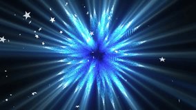 Dark void bright core initiating radial beams, shifting hue from blue to orange and drifting stars. Cosmic, abstract, luminous, futuristic, energetic, digital, vibrant - Powered by Shutterstock - Get 15% off with code: PIKWIZARD15
