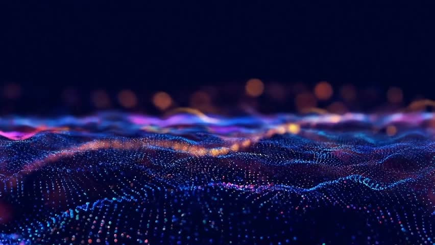 Cyber big data flow. Blockchain data fields. Network line connect stream. Concept of AI technology, digital communication, science research, 3D illustration music waves - Powered by Shutterstock - Get 15% off with code: PIKWIZARD15