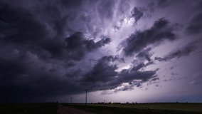 Epic Lightning Storm on Supercell Thunderstorm With Wall Cloud Forming a Funnel Cloud and Strong Rotation - real duration, long duration, cinematic 4K - Powered by Shutterstock - Get 15% off with code: PIKWIZARD15