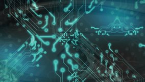 Dark base opening teal circuit network fading, pulsing nodes drifting bits visualizing data flow. Technology, digital, connectivity, innovation, futuristic, networking, cyber - Powered by Shutterstock - Get 15% off with code: PIKWIZARD15