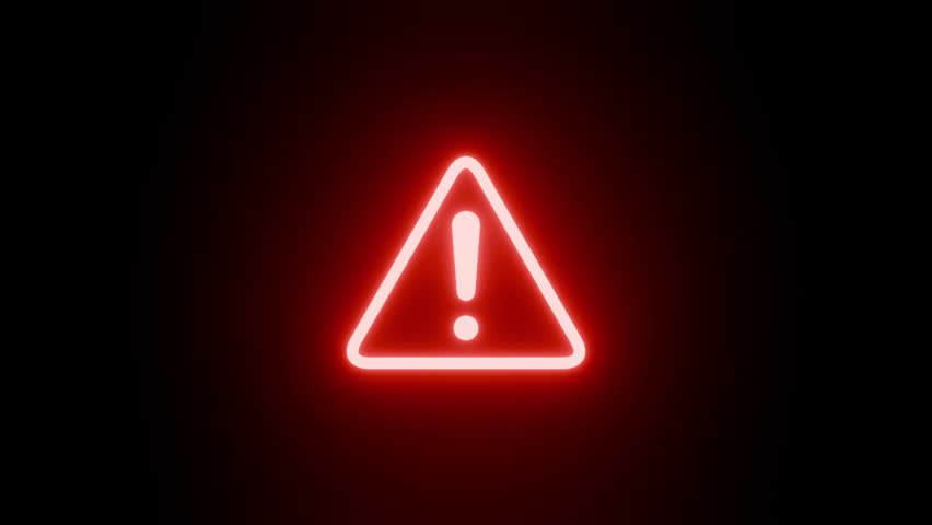 Red and Yellow Warning sign alert digital space image dark environment close-up view safety concept	