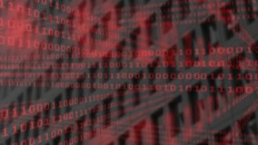 Loading triggers red binary digits scrolling horizontally across grid facade representing data flow. Data visualization, digital interface, technological architecture, cyber security, modern urban, - Powered by Shutterstock - Get 15% off with code: PIKWIZARD15