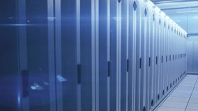 Flickering code overlaying server racks growing into data streams visualizing network activity. Technology, data, cybersecurity, digital, infrastructure, network, futuristic - Powered by Shutterstock - Get 15% off with code: PIKWIZARD15