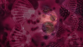 Code materializing triggers viral mass rotating with neon lines spiraling showing data processing. Molecular, digital, futuristic, biotechnology, innovation, abstract, technology - Powered by Shutterstock - Get 15% off with code: PIKWIZARD15